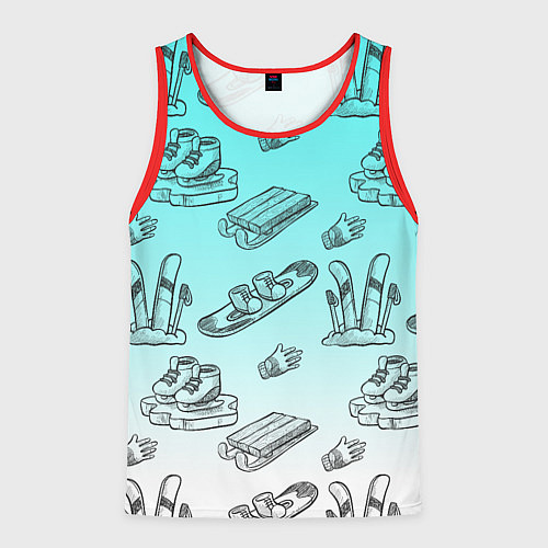 Мужская майка без рукавов Перезимуем / 3D-Красный – фото 1