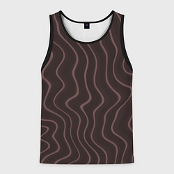 Майка-безрукавка мужская Кривые линии красно-коричневый, цвет: 3D-черный