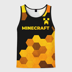 Майка-безрукавка мужская Minecraft - gold gradient: символ сверху, цвет: 3D-черный