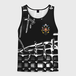 Майка-безрукавка мужская Россия герб РФ, цвет: 3D-черный