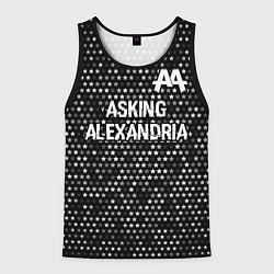 Майка-безрукавка мужская Asking Alexandria glitch на темном фоне: символ св, цвет: 3D-черный