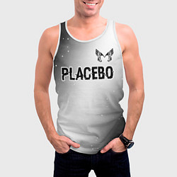 Майка-безрукавка мужская Placebo glitch на светлом фоне: символ сверху, цвет: 3D-белый — фото 2