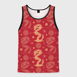 Мужская майка без рукавов Азиатские драконы - классика