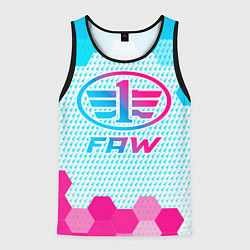 Майка-безрукавка мужская FAW neon gradient style, цвет: 3D-черный