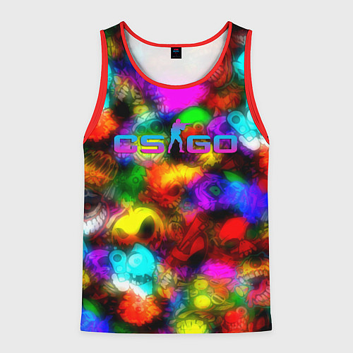 Мужская майка без рукавов Cs go stikerbombing / 3D-Красный – фото 1