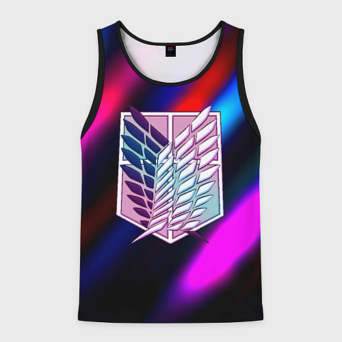 Мужская майка без рукавов Attack on Titan stripes neon / 3D-Черный – фото 1