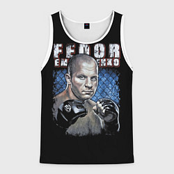 Майка-безрукавка мужская Фёдор Емельяненко - последний император, цвет: 3D-белый