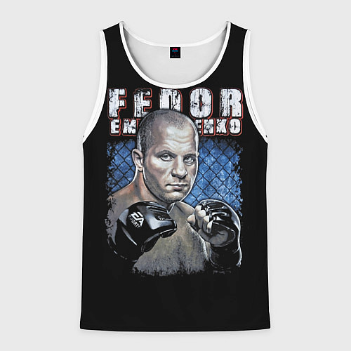Мужская майка без рукавов Фёдор Емельяненко - последний император / 3D-Белый – фото 1