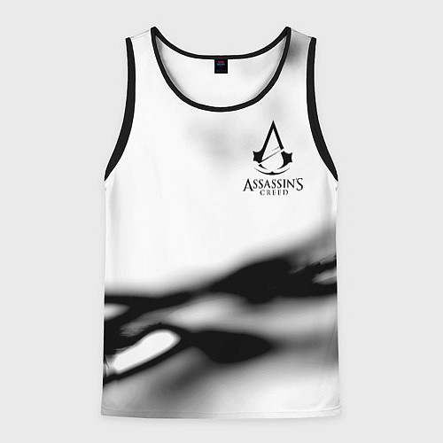 Мужская майка без рукавов Assassins Creed logo texture / 3D-Черный – фото 1