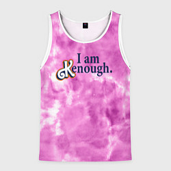 Мужская майка без рукавов I am kenough - розовый тай-дай