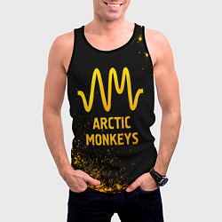 Майка-безрукавка мужская Arctic Monkeys - gold gradient, цвет: 3D-черный — фото 2