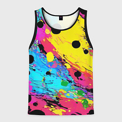 Майка-безрукавка мужская Цветная абстракция - живопись, цвет: 3D-черный
