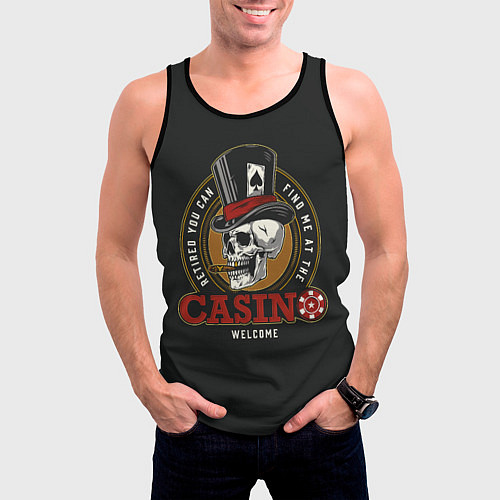 Мужская майка без рукавов Casino / 3D-Черный – фото 3