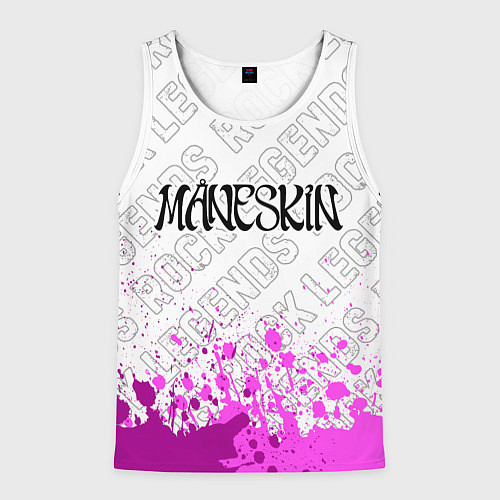 Мужская майка без рукавов Maneskin rock legends посередине / 3D-Белый – фото 1