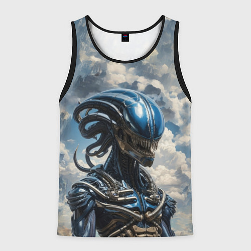 Мужская майка без рукавов Синий ксеноморф / 3D-Черный – фото 1