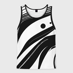 Майка-безрукавка мужская Abstract black and white composition, цвет: 3D-черный