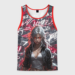 Мужская майка без рукавов Девушка с горящими глазами