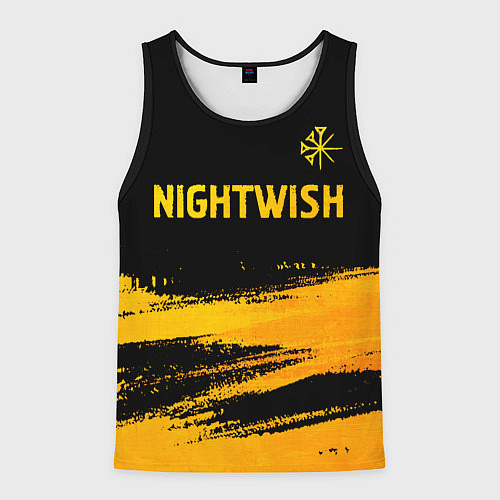 Мужская майка без рукавов Nightwish - gold gradient посередине / 3D-Черный – фото 1