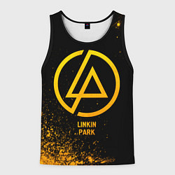 Майка-безрукавка мужская Linkin Park - gold gradient, цвет: 3D-черный