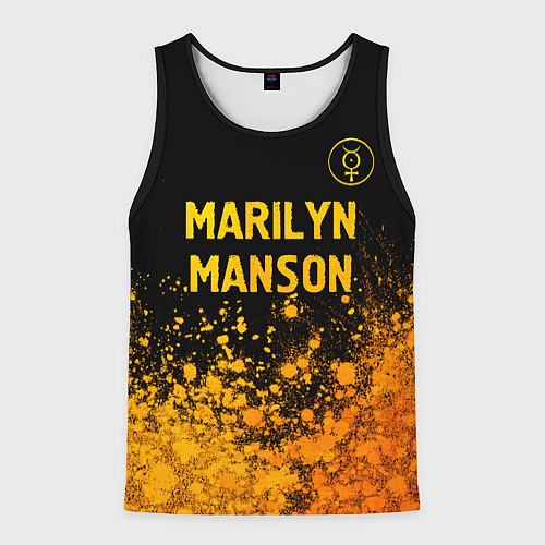 Мужская майка без рукавов Marilyn Manson - gold gradient посередине / 3D-Черный – фото 1