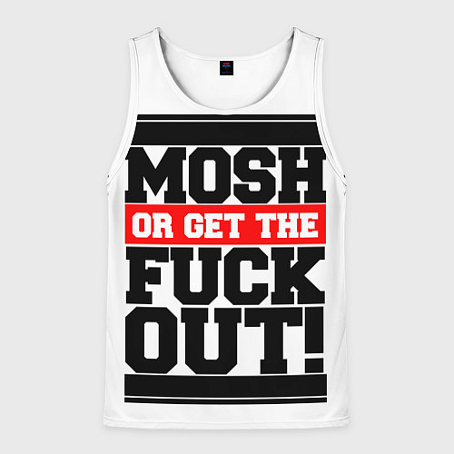 Мужская майка без рукавов Mosh or get out now / 3D-Белый – фото 1
