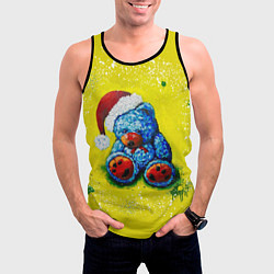 Майка-безрукавка мужская Плюшевый Санта Клаус, цвет: 3D-черный — фото 2