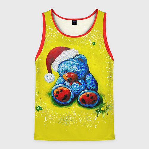 Мужская майка без рукавов Плюшевый Санта Клаус / 3D-Красный – фото 1