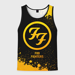 Майка-безрукавка мужская Foo Fighters - gold gradient, цвет: 3D-черный