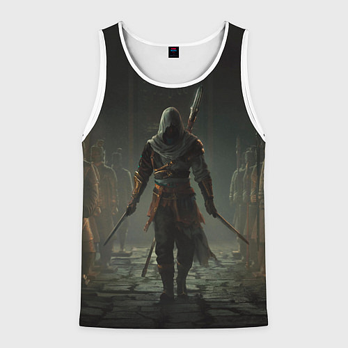 Мужская майка без рукавов Герой assassins creed jade / 3D-Белый – фото 1