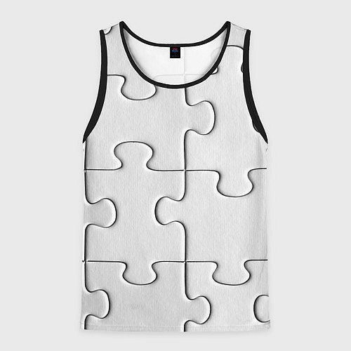 Мужская майка без рукавов Детальки пазла / 3D-Черный – фото 1