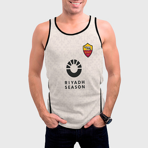 Мужская майка без рукавов ФК Рома форма 23-24 гостевая / 3D-Черный – фото 3