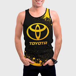 Майка-безрукавка мужская Toyota - gold gradient, цвет: 3D-черный — фото 2