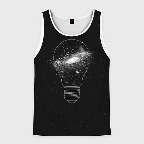 Мужская майка без рукавов Галактика в лампе / 3D-Белый – фото 1