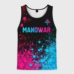 Майка-безрукавка мужская Manowar - neon gradient посередине, цвет: 3D-черный
