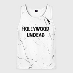 Майка-безрукавка мужская Hollywood Undead glitch на светлом фоне посередине, цвет: 3D-белый