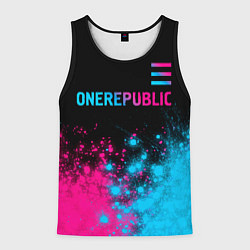 Мужская майка без рукавов OneRepublic - neon gradient посередине