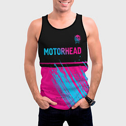 Майка-безрукавка мужская Motorhead - neon gradient посередине, цвет: 3D-черный — фото 2