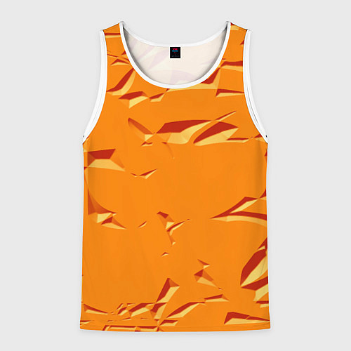 Мужская майка без рукавов Оранжевый мотив / 3D-Белый – фото 1