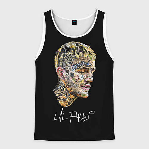 Мужская майка без рукавов Lil Peep mosaic rap / 3D-Белый – фото 1