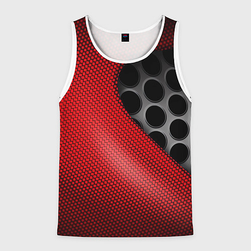Мужская майка без рукавов Абстрактный фон карбон / 3D-Белый – фото 1