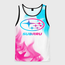 Мужская майка без рукавов Subaru neon gradient style