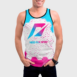 Майка-безрукавка мужская Need for Speed neon gradient style, цвет: 3D-черный — фото 2