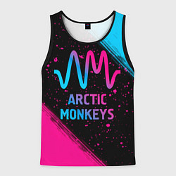 Майка-безрукавка мужская Arctic Monkeys - neon gradient, цвет: 3D-черный