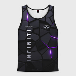 Майка-безрукавка мужская Infiniti - плиты с эффектом свечения, цвет: 3D-черный