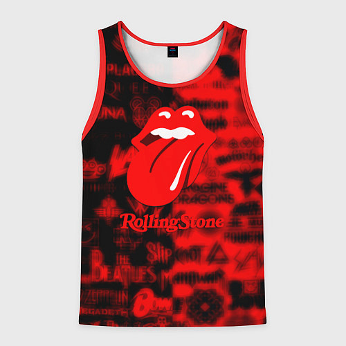 Мужская майка без рукавов Rolling Stones logo групп / 3D-Красный – фото 1