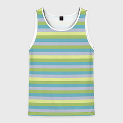 Мужская майка без рукавов Серый и лимонный полосатый