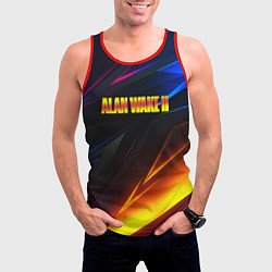 Майка-безрукавка мужская Alan Wake stripes, цвет: 3D-красный — фото 2