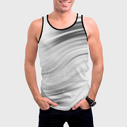 Майка-безрукавка мужская Бело-серый абстрактный узор дымчатый, цвет: 3D-черный — фото 2