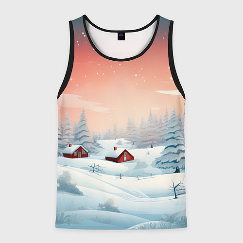 Мужская майка без рукавов Погружение в зимнюю атмосферу / 3D-Черный – фото 1