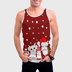 Майка-безрукавка мужская Семья ламы, цвет: 3D-белый — фото 2